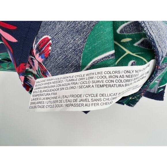 Draper James X ELOQUII Cotton Button-Down Top Sleeveless Parrots Tropical 18 NWT - Picture 11 of 12